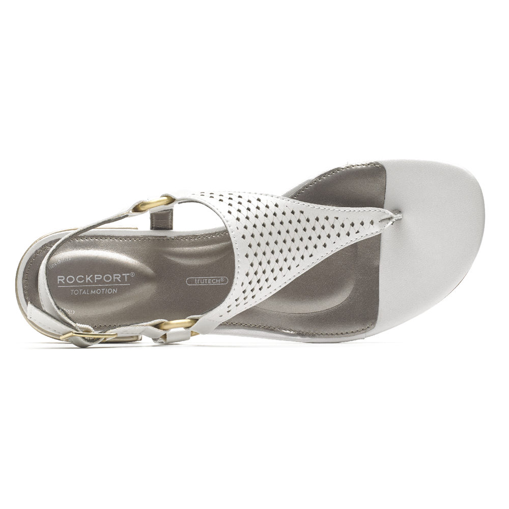 Rockport Womens Total Motion Zosia Thong - Sandals White - JWX382910